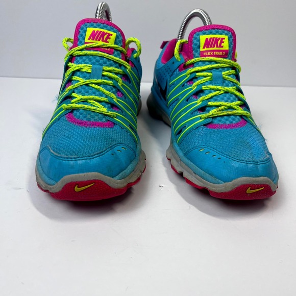 NIKE Flex Trail 2 Women's 7 Blue Pink Athletic Training Running Shoe Sneaker - Picture 2 of 14